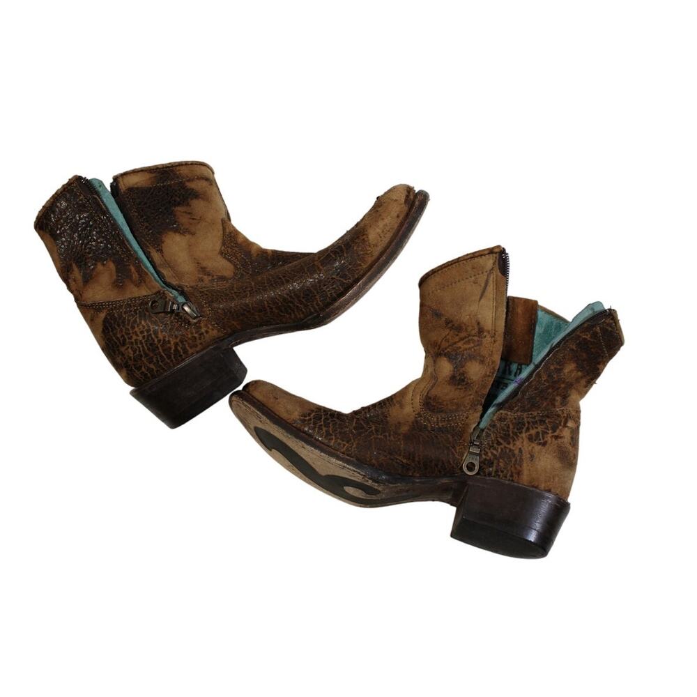 Corral Vintage-Distressed Cowboy Ankle Boots 7m